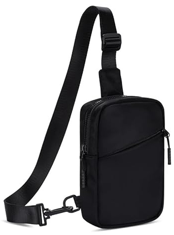 Casecret axelväska herr bröstväska axelväska dam crossbody bag sling bag bröst liten mobilväska för upphängning väska vattentät utomhus resor för iPhone 15 Samsung upp till 7,5 tum, Svart 3