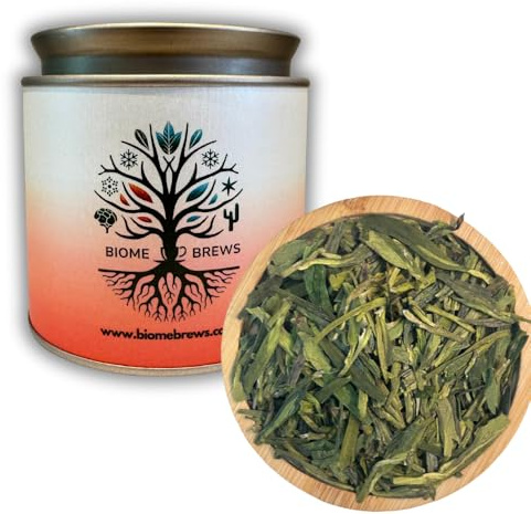 Premium Grade Dragon Well Loose Leaf Green Tea - Authentic Longjing Tea, Naturally Sweet Green Tea, High Antioxidants, Handpicked at Peak Season, Tea Gift 100g (75 Cups)