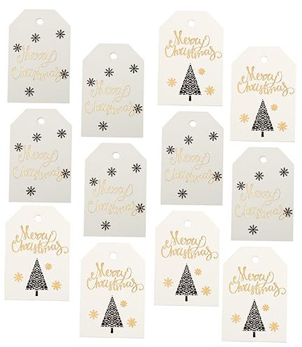 MOLUCKFU 200stücke Weihnachten Hängen Karten Cartoon Muster Weihnachten Geschenk Karten Label Für Geschenk Box Bastelsiegelkarten Kartenetiketten