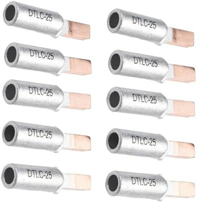 DSZUJTYROP 10pcs DTLC Wire Terminal Cable Lugs Wiring Connector for Circuit Breaker 10-25mm2 Electrical Equipment Supplies Accessories(DTLC-16)