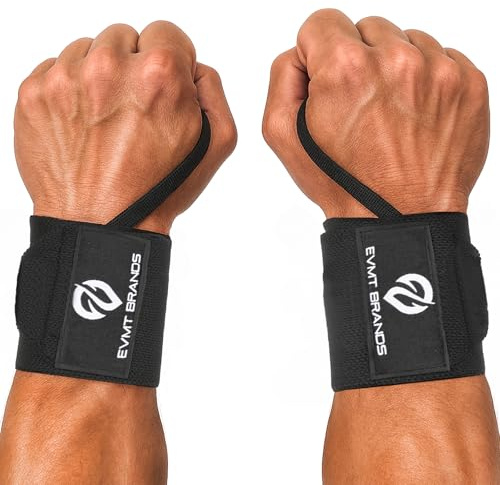EVMT Brands Polsiere per sollevamento pesi di alta qualità, 50,8 cm, resistenti cinghie da polso per sollevamento pesi, supporto per il polso migliorato, cinghie di sollevamento ideali e polsiere per