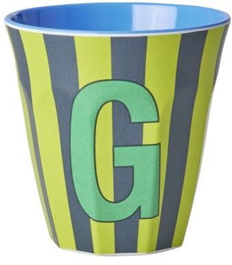 Rice Melmain Gobelet moyen – Lettre G – Gobelet pour enfant – Vaisselle de camping – Tasse en mélamine incassable sans BPA 250 ml