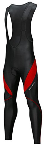 Siepificius Salopette da ciclismo imbottita 3D invernale termica con bretelle collant nero rosso M, Multicolore, 8