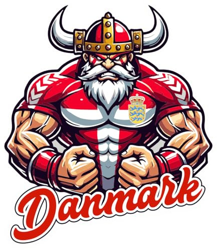 Dänemark Wikinger Aufkleber Muskelmotiv Autoaufkleber Wandsticker Laptop Sticker und Kinderzimmer Deko C-A6