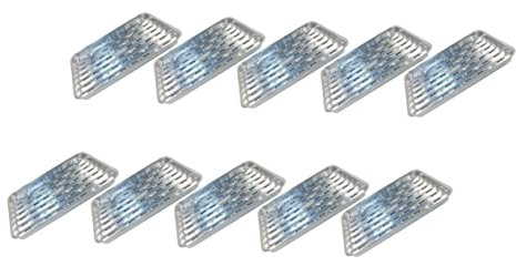 CHICAMPERA Lot De 10 Barquettes Aluminium Perforées Jetables 22x15 Cm Cuisson Barbecue Four Micro-ondes Usage Extérieur Et Familial