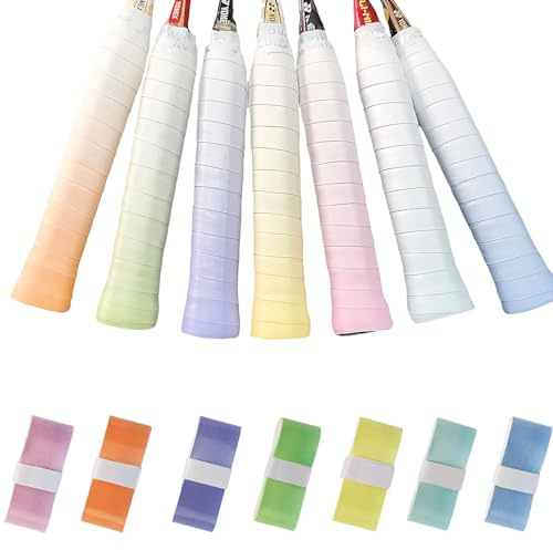 Fonyiunce 7 Pièces Grip Raquette Tennis, Grip Raquette Badminton, Enhance Grip pour Raquettes, Ruban de Raquette Grip, Anti Slip Absorbante Racket Grip, pour Tennis Raquette de Badminton Squash