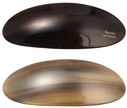 GOMAKERER 2 Stück Französische Haarspange, 2 Farben Ovale Haarnadeln Aus Kunstharz Starker Halt Haarspangen Dekorative Haaraccessoires Für Frauen Geschenk Haarherstellung (Kokosnussbraun BurlyWood)