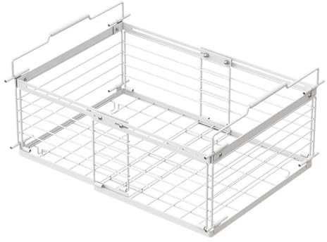 Coffre de congélation extensible empilable longueur réglable cadre en métal poignée ergonomique panier de rangement pour réfrigérateur panier de rangement empilable pour réfrigérateur