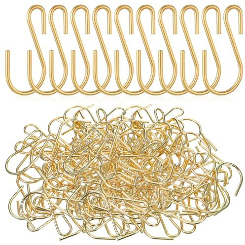 YQQYG 60 Pack S Hooks Small, Heavy Duty Metal Gold Mini S Hooks for DIY Crafts Jewelry Key Chain Tags