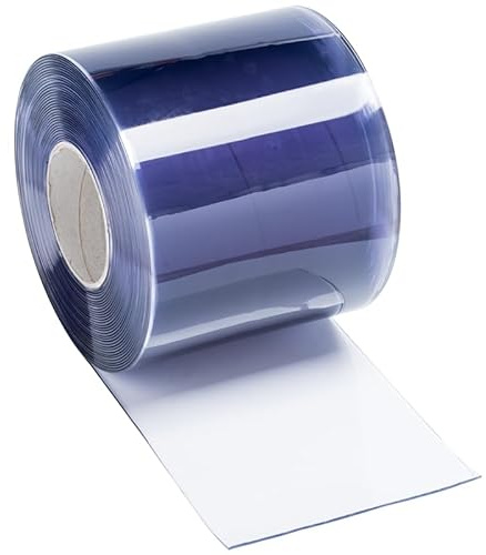 VOSS.farming 25m Rolle PVC Vorhang 300x3mm Transparent Premium Streifenvorhang Bis -20°C, Lamellenvorhang