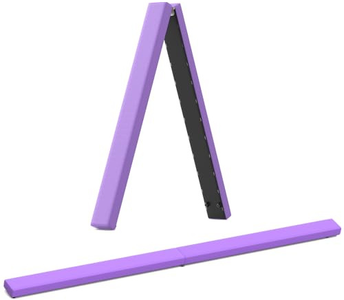 Erreyht - Viga de Equilibrio para Gimnasia, Barra de Gimnasia Plegable (2,1 m/220 LB, de Piel sintética, Plegable, para Entrenamiento en casa