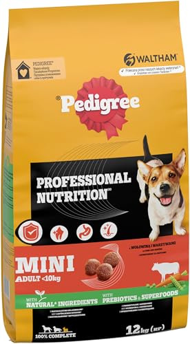 PEDIGREE Professional Nutrition Adult Trockenfutter für kleine Hunde Rind & Gemüse 12 kg