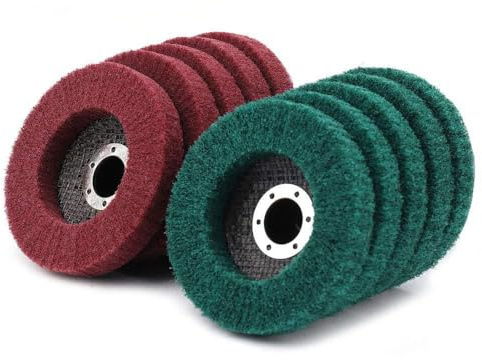 Disc Polishing Grinding Wheel Set, Nylon Fiber Flap Discs Scouring Pad Buffing Wheel 5Pcs 320 Grit Red and 5Pcs 180 Grit Green for Angle Grinder Metal Surface Finishing (101mm/4in)