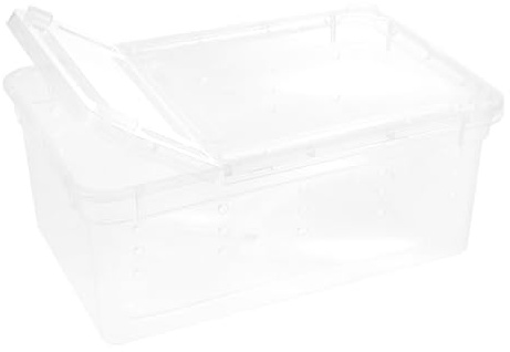 CORHAD Reptilien Futterbox aus Umweltfreundlichem Kunststoff mit Belüftung Transparentem Gehäuse und Doppelt Öffnendem Deckel für Eidechsen Geckos und Insekten
