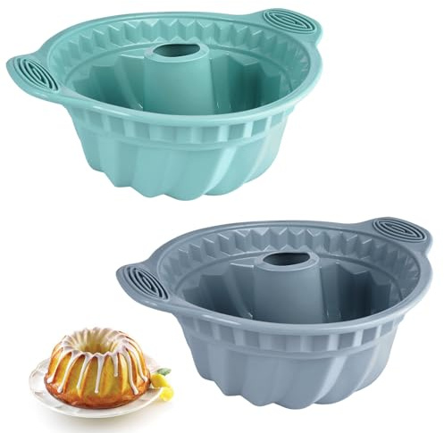 KYROSOL2 stycken Gugelhupfformar silikon, 24 cm Gugelhupf bakform, silikonbakform, Gugelhupf, non-stick, Ballhupf, bakform, kakform för kakor, gudmat, gelatin, bröd
