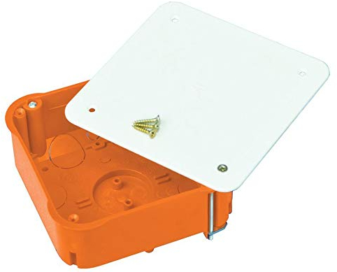 Hohlwand-Abzweigkasten mit Deckel 100 x 100mm / Tiefe 40mm Orange