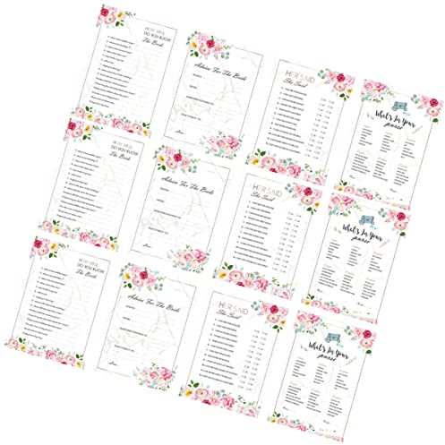 STOBOK 48stücke Spielkarten Für Brautparty Hochzeit Verlobung Jubiläum Und Feierlichkeiten Elegantes Musterdesign Hochwertiges Papier Reißfest Und Beschreibbar Spiele Für Junggesellinnena