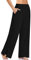 Cegerne Damen Palazzo High Waist Haremshose Yogahose Stretch Stoffhose Weite Jogginghose Sport Activewear Hose Traniningshose mit Schlitz, Schwarz01, L
