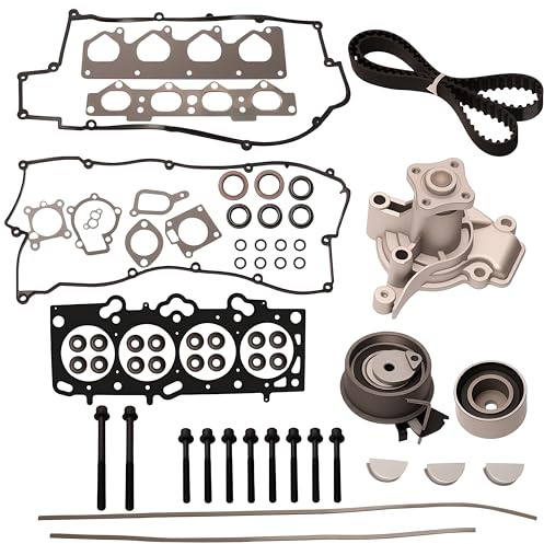 JAVOUKA Head Gasket Set with Timing Belt Kit, 2.0L Fit for Elantra for Tucson for Tiburon, Fit for Kia Soul for Sportage for Spectra 2.0L 2006-2012 HS26181PT TCKWP284A(60pcs)
