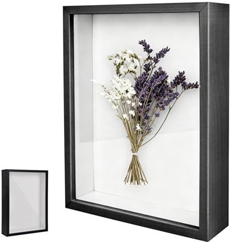 Bildram för fyllning, djup bildram för fyllning 21 x 30 cm, med transparent akrylplatta, 3D-objektram djup 3 cm, fyrkantig stereoskopisk ram, väggar, hantverk, svart