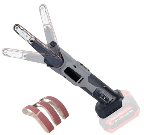 Ponceuse électrique à bande compatible avec ponceuse Makita 18 V, réglable à 35°, classement multifonction avec 3 bandes abrasives, 6 vitesses, lime ponceuse de détail pour bois, polissage du métal