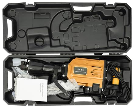1800W Gasoline Demolition Hammer, 2300 BPM Jack Breaker Drill, Anti-Vibration Concrete Breaker, with 3 Replaceable Drills & 2 Filters, Electric Chisel for Concrete Breaking and Heavy-Duty Work