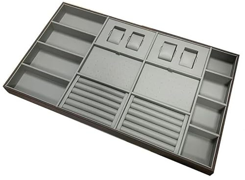 Vassoi organizer per cassetti per gioielli, inserti per anelli e orecchini, per armadio e cassettiera, espositore separato per gioielli, 70 x 40 x 5,5 cm, ideale per un'organizzazione ordinata