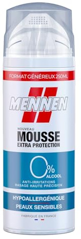 MENNEN – Mousse à Raser Hypoallergénique pour Peau Sensible, Protection Anti-Irritations (250 mL) - Le Lot De 3
