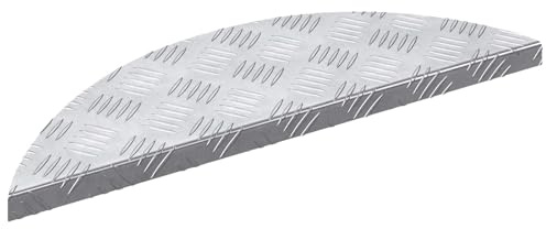 mzdioop trappa stege halvmåne 10 stycken silver aluminium 60 x 18 x 2,5 cm halkfria trappsteg för inomhus- och utomhusbruk med diamantformad design, hållbar, lätt att rengöra