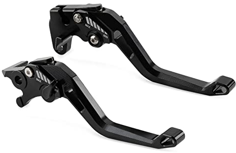 PSLER Maneta Embrague Freno Moto, 1 par Longitud 147 mm / 5,8 Pulgadas, Embrague y Freno, Juego de Palancas de Motocicleta para Yamaha MT-125 R125 2014-2021(Negro)