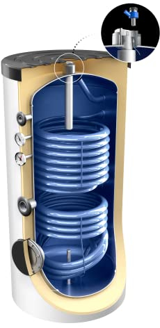 Neue Generation 200 Liter Solar-, Warmwasserspeicher, mit 2 elliptischen Wärmetauschern, inkl. Versand