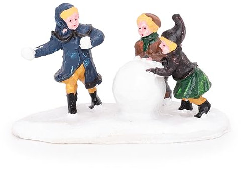 Toyland® Mini Resin Christmas Collectible Ornament - Village Scene Accessory - Christmas Figures (Snowball Builder 3 x 1.8)