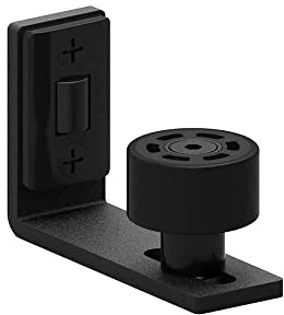 QINAIXQM Regolabile Guida al Pavimento Parete/Porta Guida in basso Porta Scorrevole Ferramenta per porta scorrevole della stalla, Nera