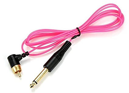 YZ-LIANG 2pcs Tattoo Alimentatore RCA Cavo di Alimentazione a 90 Gradi Super Sottili Macchine per Tatuaggi (Color : Pink)