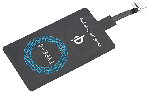 2Pcs USB C Wireless Charging Receiver, 2PCS QI Typ Ladekabel selbstklebender Aufkleber Chip Empfängerladung für Handy Qi Schnellladegerät Telefone Modul mit Auto Silikon