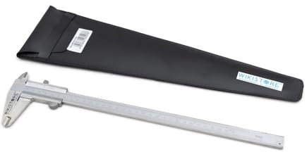 WIKISTORE Calibro Professionale Monoblocco 300 mm, Ventesimale da 30 cm Con Becchi da 60 mm, Acciaio Bloccaggio a Vite, Lettura 0,05 MM / 1/128, Attrezzo da Lavoro Preciso