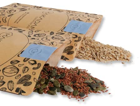 Makadamia - Mix di Semi 1 kg - Seed Rotation Bundle - Semi di Girasole, Lino, Sesamo, Zucca - 1 kg