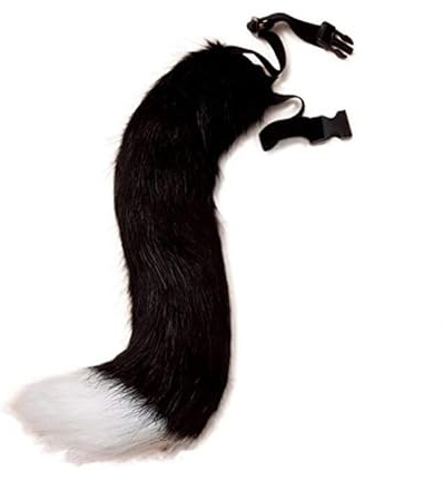 BakerMiche Furry Tail Cosplay Kostüme Kunstpelz Langer Fuchsschwanz superweiches Flauschiges Fuchsschwanz Kostüm für Teenager Erwachsene Halloween Rollenspiel Party