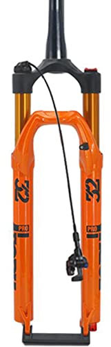 ZECHAO 27,5/29inch MTB Fahrrad Luft Vorderrad Gabel,120mm Federweg Mountainbike Federgabeln Rebound-Anpassung 1-1/2 9mm Schnellspanner Fahrrad Federgabel (Color : Orange, Size : 27.5inch)