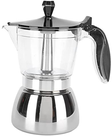 flexman Machine à Expresso Classique sur Cuisinière, 6 Tasses en Acier Inoxydable, Cafetière Octogonale de Style Italien pour Cappuccino, Lait, Café Américain, Moka