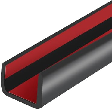 Profilo in gomma, protezione per bordi autoadesiva a forma di U, protezione flessibile per bordi di specchi, vetro e compensato, dimensioni 12 mm, lunghezza 6 m