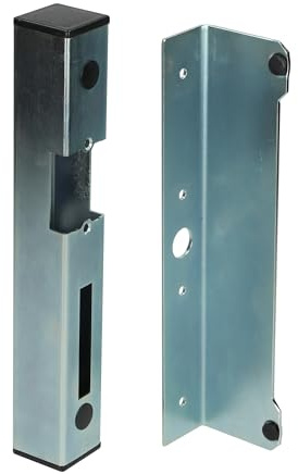 Miratic Chapa de Cierre para Cerradura Electronica con Rebaja de Enclavamiento para Tacos Perfil Galvanizado de 40x40mm Sirve para Abrepuertas Electrico para Puertas Derechas e Izquierdas