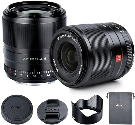 VILTROX 23mm f/1.4 AF-Objektiv für Sony E-Mount, F1.4 Weitwinkelobjektiv mit großer Blende und APS-C-Festbrennweite für Sony E-Mount-Kameras A6500 A6300 A6100 A9 A7RⅣ A7RⅢ A7Ⅲ A7RⅡ A7Ⅱ A7S A7R