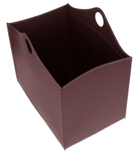 LIMAC Design WOODBAG Contenitore portalegna in cuoio, borsa porta legna da interno, cesto per legna da ardere, con ruote gommate, con 4 ruote gommate, prodotto in Italia. (Marrone Scuro)