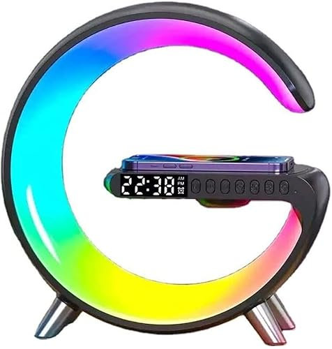 Generico LAMPADA MULTIFUNZIONALE RGB 2024 SVEGLIA WIRELESS 15W CASSA BLUETOOTH VERSIONE GRANDE