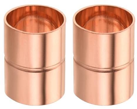 YOKIVE 2 Pcs Copper Coupling, Plumbing Straight Copper Fitting Coupler Welding Joint Connector Adapter, Great for HVAC, Air Conditioner (3/4 Inner Dia.)