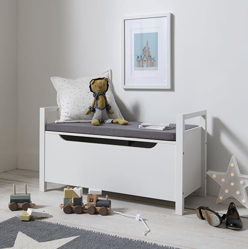 Noa and Nani Osman Toy Box with Cushion in Classic White