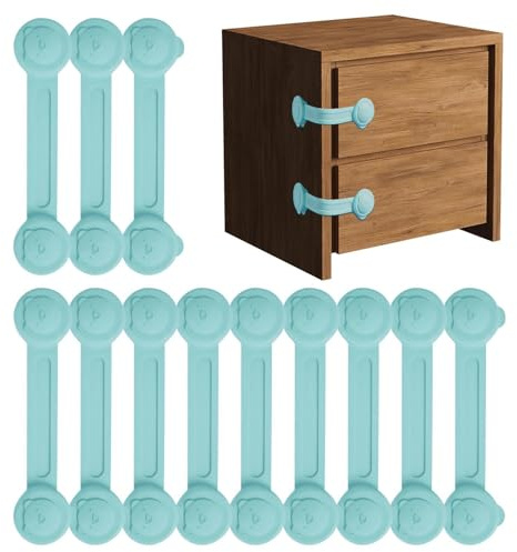 Verstellbares Schrankschloss, kindersichere Schrankschlösser | Schutz 360° drehbare Schnalle,12er-Pack verstellbarer Katzen-Türgurt für Schrank, Schublade, Tür, Schuhschrank
