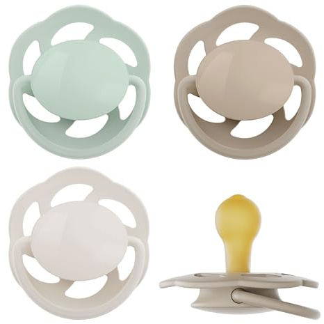 nip Cherry Newborn Schnuller 0-2 Monate 4er Pack Kirschform Latex | stillfreundlich kiefergerecht hautfreundlich natürlicher Rundsauger Naturkautschuk Made in Germany Größe 0 grün/braun
