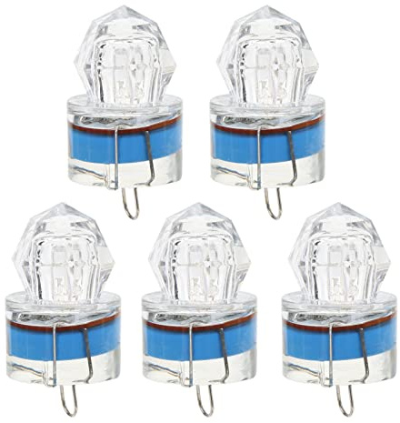 Phefop Lampe à Leurre de Poisson, Lumière Sous-marine Attirant les Poissons, Lumière LED Attirant les Poissons, Lumière Clignotante, éclairante, Forme de Diamant, Pratique, Antichoc, 5